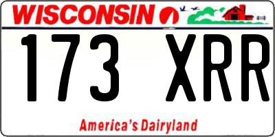 WI license plate 173XRR