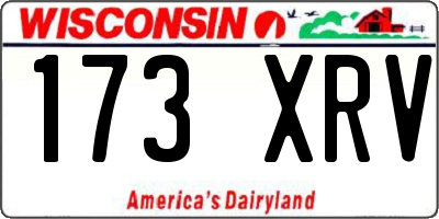 WI license plate 173XRV