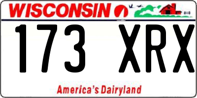 WI license plate 173XRX