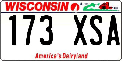 WI license plate 173XSA