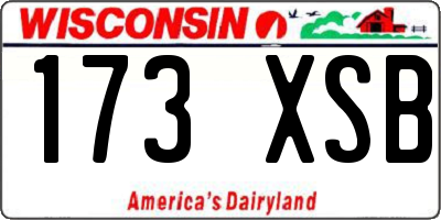 WI license plate 173XSB