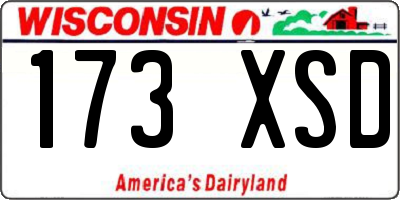 WI license plate 173XSD