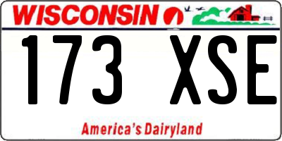 WI license plate 173XSE