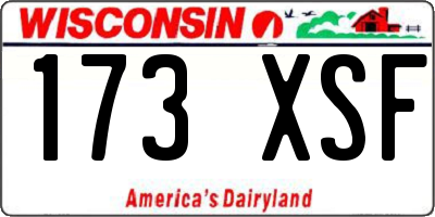 WI license plate 173XSF