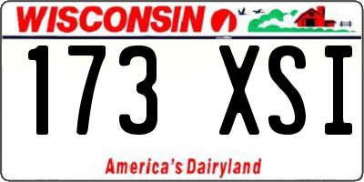 WI license plate 173XSI
