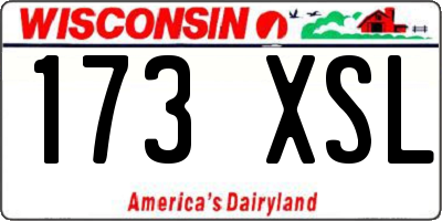 WI license plate 173XSL