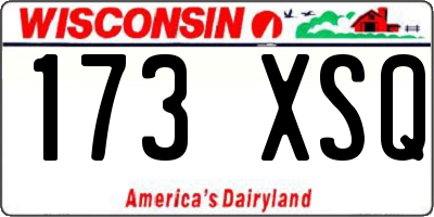 WI license plate 173XSQ