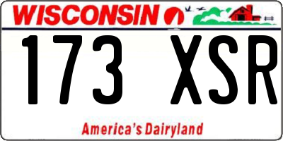 WI license plate 173XSR
