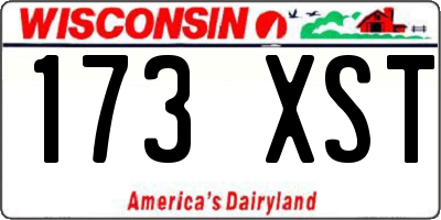 WI license plate 173XST