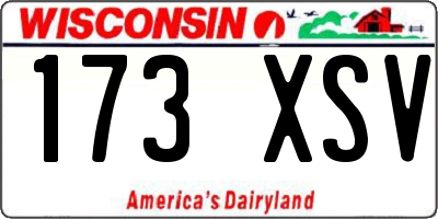 WI license plate 173XSV