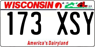 WI license plate 173XSY