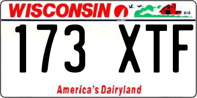 WI license plate 173XTF
