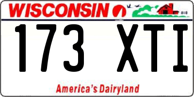 WI license plate 173XTI