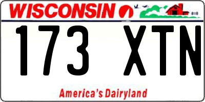 WI license plate 173XTN
