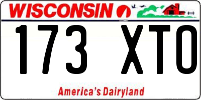 WI license plate 173XTO
