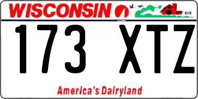 WI license plate 173XTZ