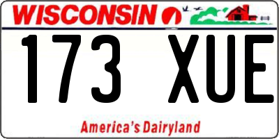 WI license plate 173XUE