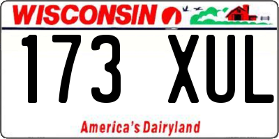 WI license plate 173XUL