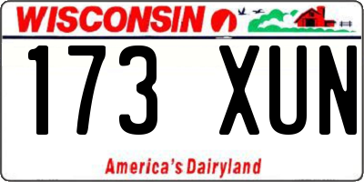 WI license plate 173XUN