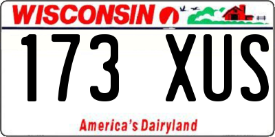 WI license plate 173XUS