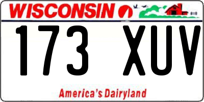 WI license plate 173XUV