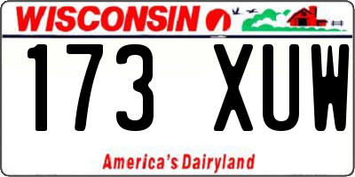 WI license plate 173XUW