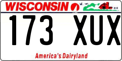 WI license plate 173XUX