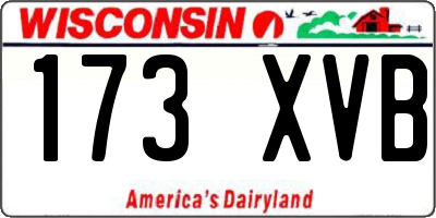 WI license plate 173XVB