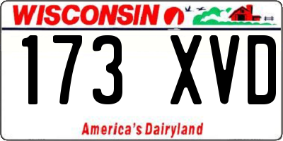 WI license plate 173XVD