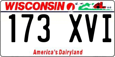 WI license plate 173XVI