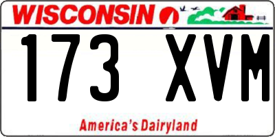 WI license plate 173XVM
