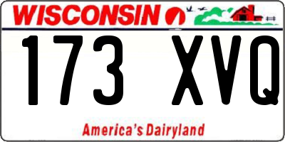 WI license plate 173XVQ