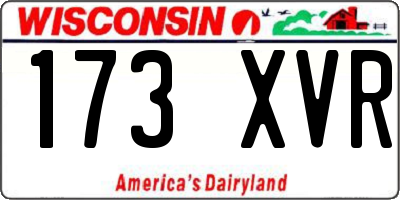 WI license plate 173XVR