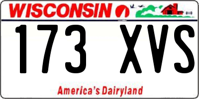 WI license plate 173XVS