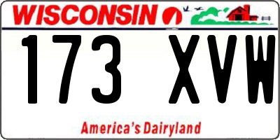 WI license plate 173XVW