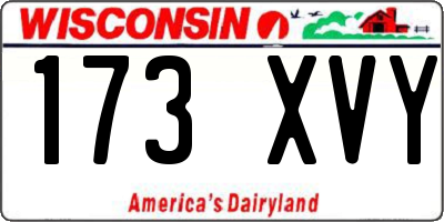 WI license plate 173XVY