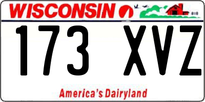 WI license plate 173XVZ