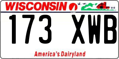 WI license plate 173XWB