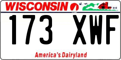 WI license plate 173XWF