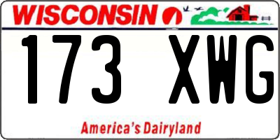 WI license plate 173XWG