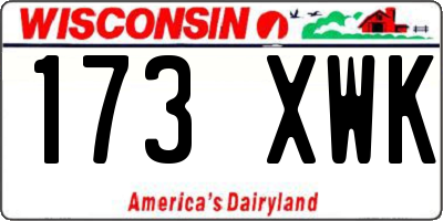 WI license plate 173XWK