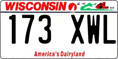 WI license plate 173XWL