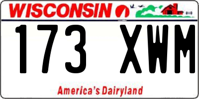 WI license plate 173XWM