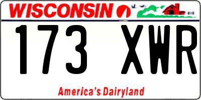 WI license plate 173XWR