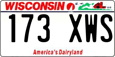 WI license plate 173XWS