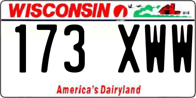 WI license plate 173XWW