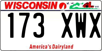WI license plate 173XWX