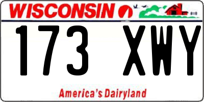 WI license plate 173XWY