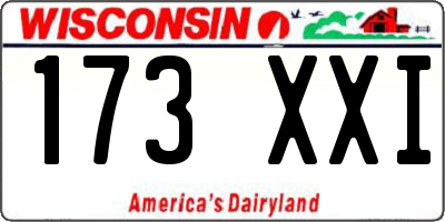 WI license plate 173XXI