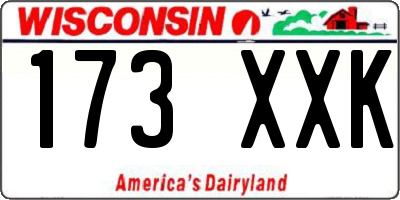 WI license plate 173XXK